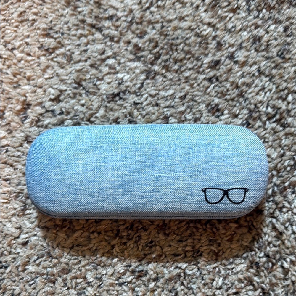 Blue Glasses Case with Eyewear Icon